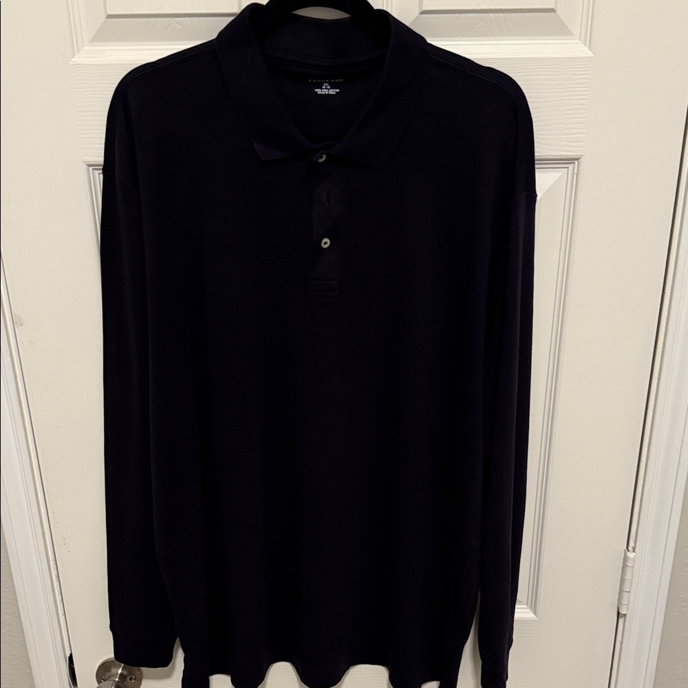 Lands' End Men's Dark Blue Polo Shirt Sz XXL